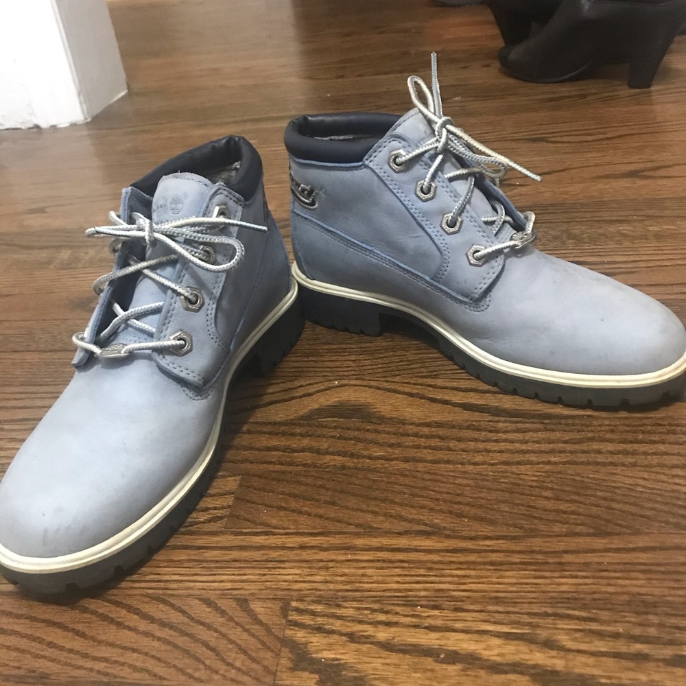 Baby blue Timberland boots